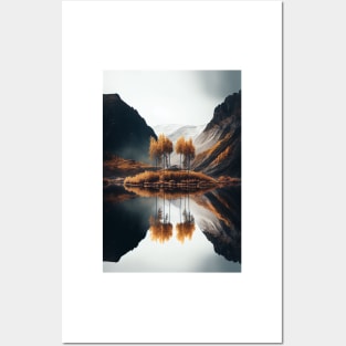 Nordic Superb Minimalism Landscape Autumn Art Posters and Art